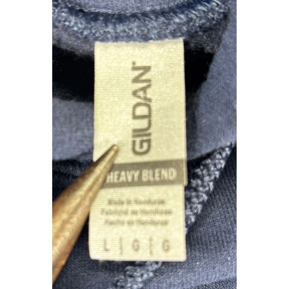 Gildan Hoodie Mens Large Navy Blue Good Back The Blue Semi Truck Graphic Support